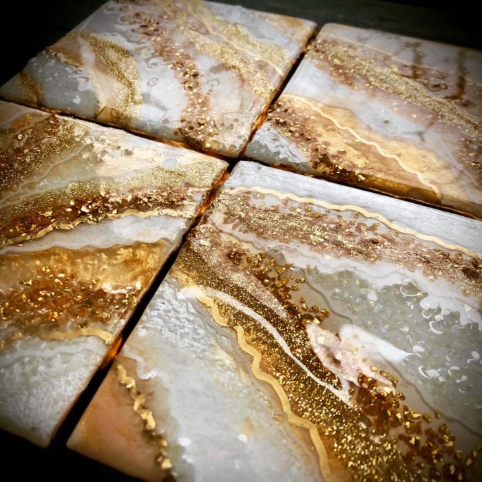 Geode Inspired Fluid Art Coasters-Made to Order