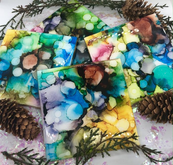 Fluid Art Coasters